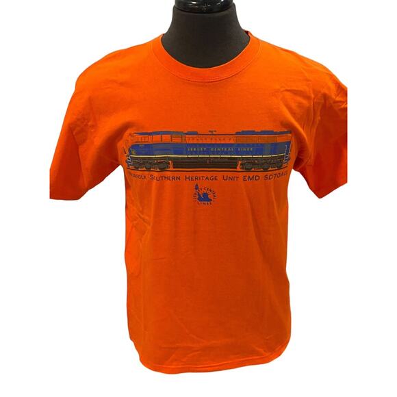 Size M Jersey Central Lines Norfolk Southern Heritage Unit EMD Train T-Shirt Vtg - Picture 1 of 8